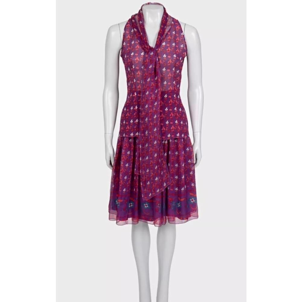 Christian Dior Elegant Purple Silk Suit - Size L